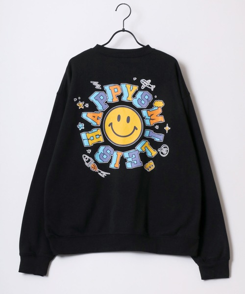 SMILEY FACE(スマイリーフェイス)の「SMILEY FACE/スマイリーフェイス オーバーサイズ 裏起毛 袖プリント バックプリント ロゴ ワンポイント刺繍 スウェット トレーナー/レディース メンズ(スウェット・レディース・ホワイト系その他/スミクロ/ブラック系その他2/グレー系その他2/グレー系その他3/ブラック系その他3/ネイビー/ブラック/アッシュグレー/ホワイト/グレー系その他/ブラック系その他・LL/L/M)」の19枚目の写真