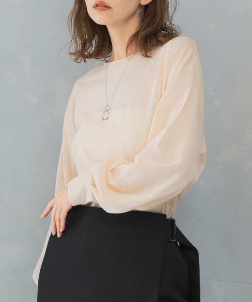 URBAN RESEARCH ROSSO / アーバンリサーチ ロッソ シアークルーネックロングTシャツ セール】シアークルーネックロングTシャツ（Tシャツ/カットソー