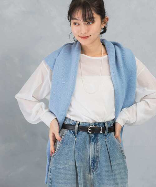 URBAN RESEARCH ROSSO WOMEN（アーバンリサーチ　ロッソ）の「シアークルーネックロングTシャツ（Tシャツ/カットソー・レディース・チャコールグレー/ホワイト/ベージュ・FREE）」の3枚目の写真