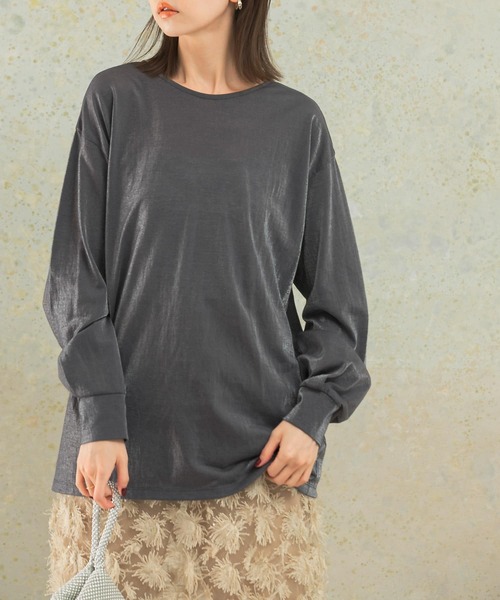 URBAN RESEARCH ROSSO / アーバンリサーチ ロッソ シアークルーネックロングTシャツ セール】シアークルーネックロングTシャツ（Tシャツ/カットソー