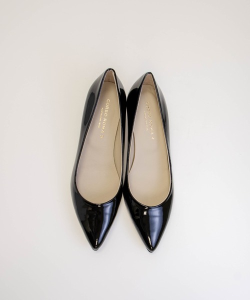 CORSO ROMA，9（コルソローマ）の「【CORSO ROMA,9/コルソローマ9】レザー 牛革 ポインテッドトゥ パンプス 5cmヒール（パンプス・レディース・ブラック/ブラック系その他・36/37/38/39）」の17枚目の写真