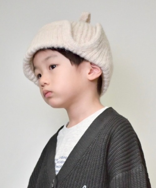 CIAOPANIC TYPY（チャオパニックティピー）の「【KIDS】耳付き2WAYニット帽（ニットキャップ/ビーニー・キッズ・オフホワイト/グレー/ブラック・ONE SIZE）」の2枚目の写真