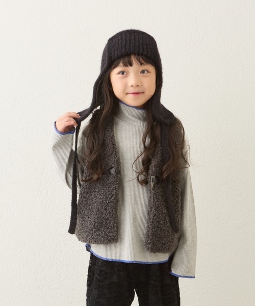 CIAOPANIC TYPY（チャオパニックティピー）の「【KIDS】耳付き2WAYニット帽（ニットキャップ/ビーニー・キッズ・オフホワイト/グレー/ブラック・ONE SIZE）」の11枚目の写真