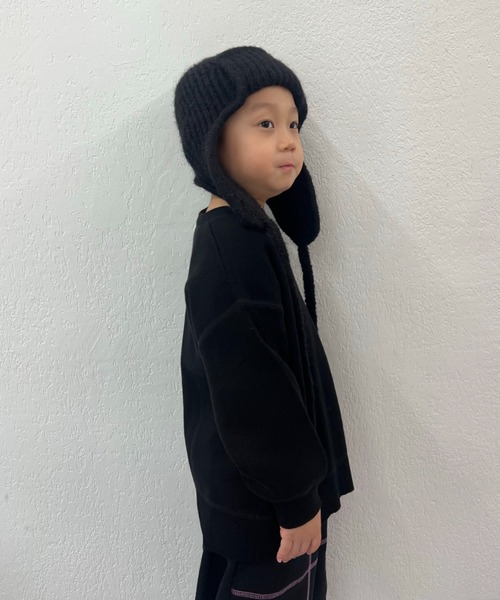 CIAOPANIC TYPY（チャオパニックティピー）の「【KIDS】耳付き2WAYニット帽（ニットキャップ/ビーニー・キッズ・オフホワイト/グレー/ブラック・ONE SIZE）」の19枚目の写真