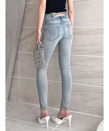 GYDA | ハイウエストウエストクロススキニーデニムパンツ(デニムパンツ)