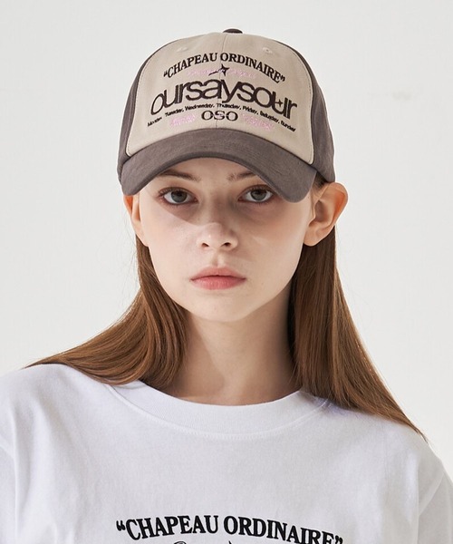 ALAND(エーランド)の「【UNISEX】OURSAYSOUR/レタリングロゴキャップ(キャップ・レディース・ブラウン/ネイビー/カーキ/ライトピンク・FREE)」の1枚目の写真