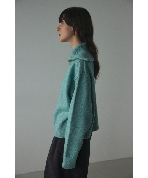 BLACK BY MOUSSY（ブラックバイマウジー）の「zip knit tops(ジップニットトップス)（ニット/セーター・レディース・ブラウン/ライトブルー・FREE）」の12枚目の写真