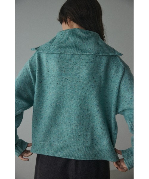 BLACK BY MOUSSY（ブラックバイマウジー）の「zip knit tops(ジップニットトップス)（ニット/セーター・レディース・ブラウン/ライトブルー・FREE）」の13枚目の写真