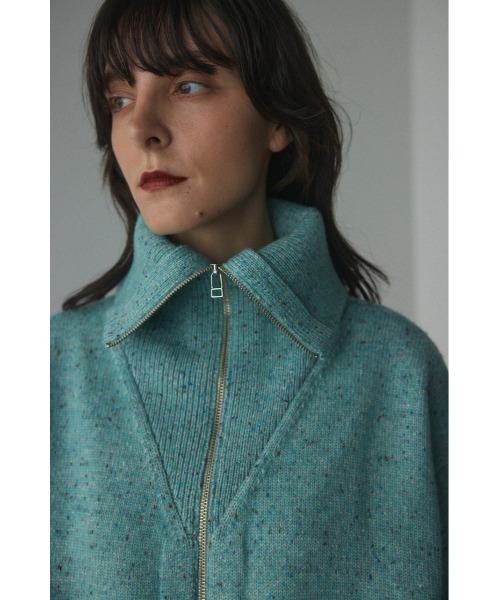 BLACK BY MOUSSY（ブラックバイマウジー）の「zip knit tops(ジップニットトップス)（ニット/セーター・レディース・ブラウン/ライトブルー・FREE）」の14枚目の写真