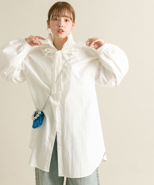 【セール】タックフリルカラーミニワンピース（ワンピース）｜KBF（ケイビーエフ）