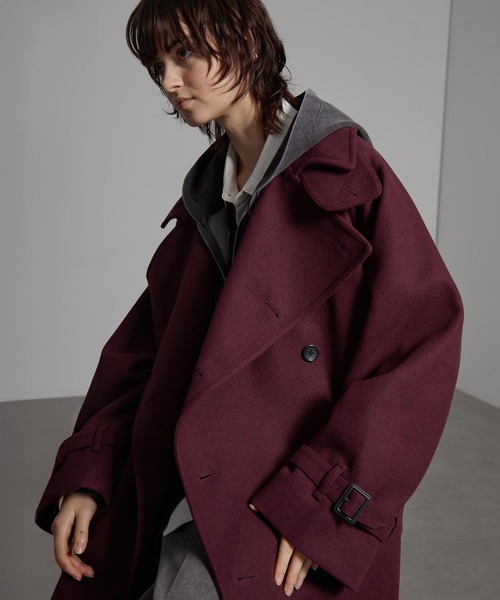 CIYOT（シヨウト）の「【CIYOT-シヨウト-】2WAYオーバーサイズソフトメルトンラグランロングトレンチコート（トレンチコート・メンズ・ナチュラル/ネイビー/ベージュ/チャコール/ダークブラウン/ブルー系/ワイン系・L/M/S）」の7枚目の写真