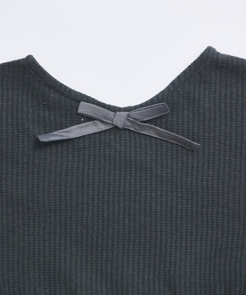 pairmanon（ペアマノン）の「【軽ふわっふる】 ワッフル フリル ティアード 長袖 Tシャツ（Tシャツ/カットソー・キッズ・ライトベージュ/ブラック/モカ/ピンク/ライトピンク/ブラック系その他/オレンジ系その他・120/110/130/150/100/140/90）」の12枚目の写真