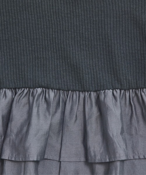 pairmanon（ペアマノン）の「【軽ふわっふる】 ワッフル フリル ティアード 長袖 Tシャツ（Tシャツ/カットソー・キッズ・ライトベージュ/ブラック/モカ/ピンク/ライトピンク/ブラック系その他/オレンジ系その他・120/110/130/150/100/140/90）」の11枚目の写真