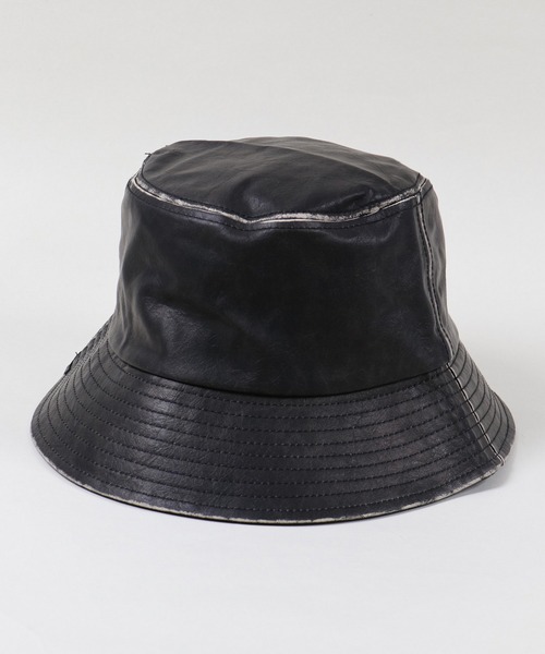 SPINNS（スピンズ）の「ステッチ合皮バケットハット（ハット・メンズ・ブラック・ONESIZE）」の7枚目の写真