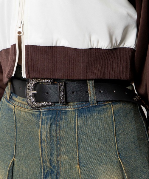 WEGO（ウィゴー）の「WEGO/スタースタッズ付ウエスタンベルト（ベルト・レディース・ブラウン/ブラック・FREE）」の3枚目の写真
