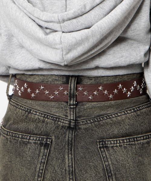 WEGO（ウィゴー）の「WEGO/スタースタッズ付ウエスタンベルト（ベルト・レディース・ブラウン/ブラック・FREE）」の5枚目の写真