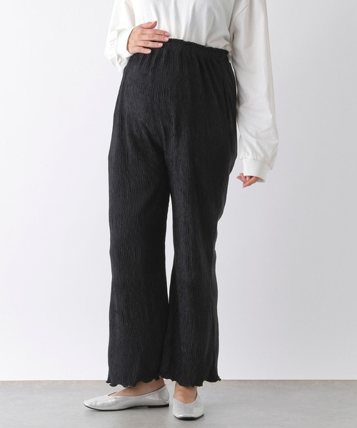 LEPSIM（レプシィム）の「【産前・産後対応】マタニティ／ベロア楊柳パンツ　149103（マタニティウェア/グッズ・レディース・ブラック/ベージュ/ブルー・FREE）」の4枚目の写真