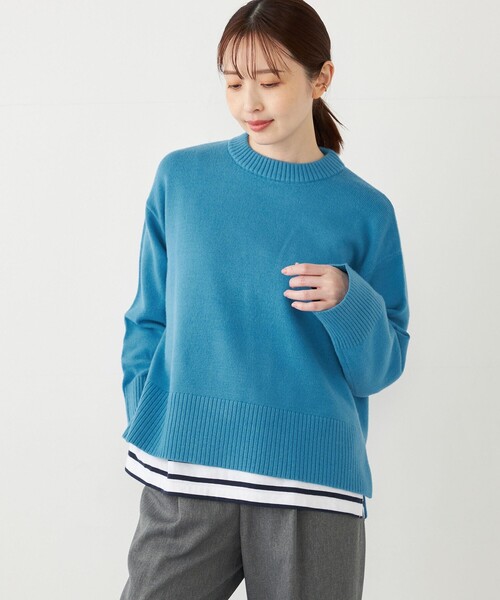 フラッフィ クルーネックニット 訳あり セール】SHIPS Colors:〈手洗い可能〉フラッフィー クルーネック