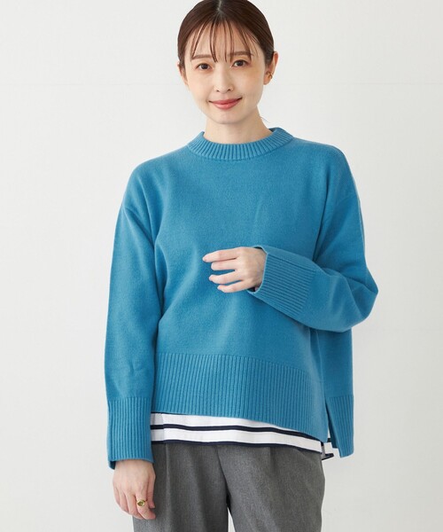 SHIPS Colors:〈手洗い可能〉フラッフィー クルーネック ニット