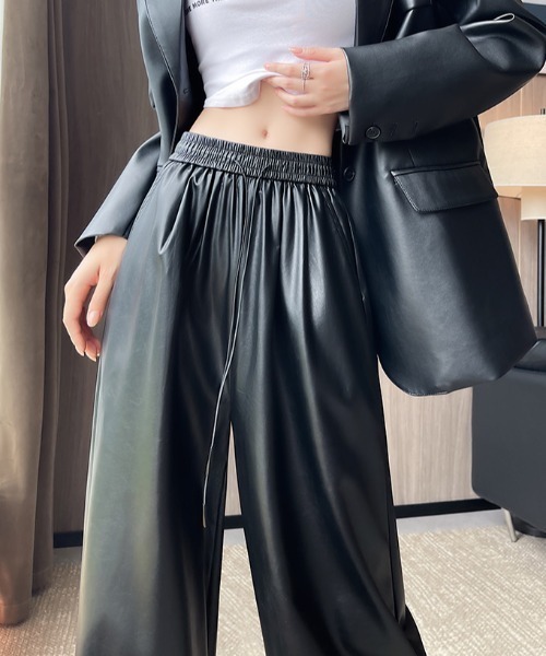 セール】フェイクレザーイージーパンツ（その他パンツ）｜SHEENA