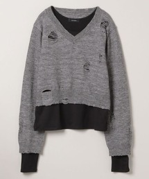 クラッシュショートVニット2P/210866