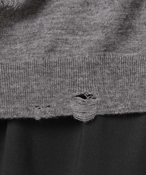 JEANASIS（ジーナシス）の「クラッシュショートVニット2P/210866