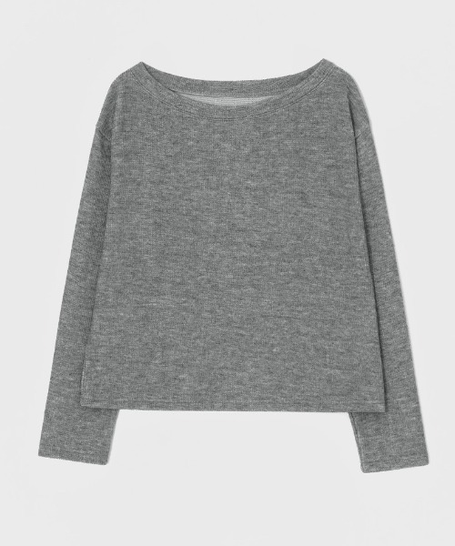 BLACKUP（ブラックアップ）の「[MADE] レンデンルーズフィットボートネック長袖Tシャツ（Tシャツ/カットソー・レディース・カーキ/グレー/チャコール・ONESIZE）」の19枚目の写真