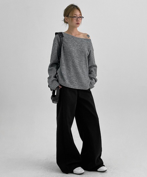 BLACKUP（ブラックアップ）の「[MADE] レンデンルーズフィットボートネック長袖Tシャツ（Tシャツ/カットソー・レディース・カーキ/グレー/チャコール・ONESIZE）」の11枚目の写真