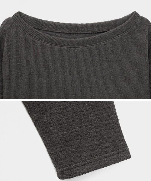 BLACKUP（ブラックアップ）の「[MADE] レンデンルーズフィットボートネック長袖Tシャツ（Tシャツ/カットソー・レディース・カーキ/グレー/チャコール・ONESIZE）」の21枚目の写真