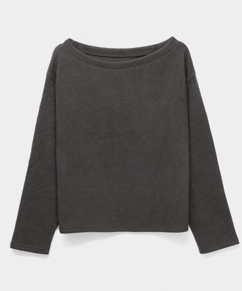 BLACKUP（ブラックアップ）の「[MADE] レンデンルーズフィットボートネック長袖Tシャツ（Tシャツ/カットソー・レディース・カーキ/グレー/チャコール・ONESIZE）」の20枚目の写真