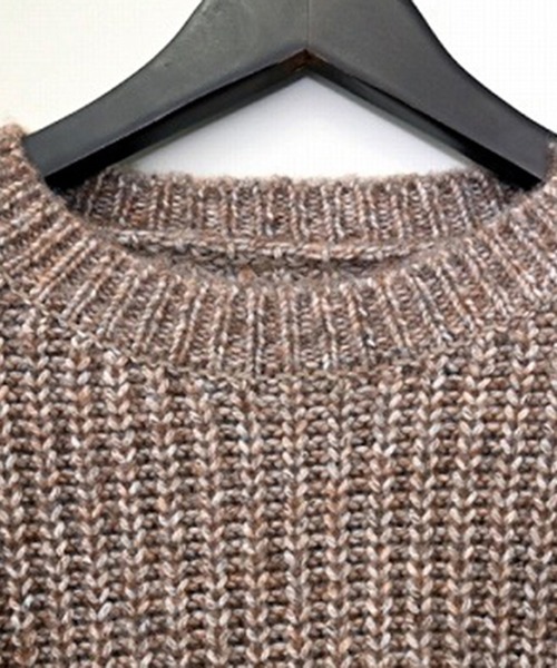 STYLEBLOCK（スタイルブロック）の「肩畦編みクロップド丈ニットプルオーバー（ニット/セーター・レディース・バーガンディー/チャコールグレー/グレイッシュベージュ・M）」の8枚目の写真