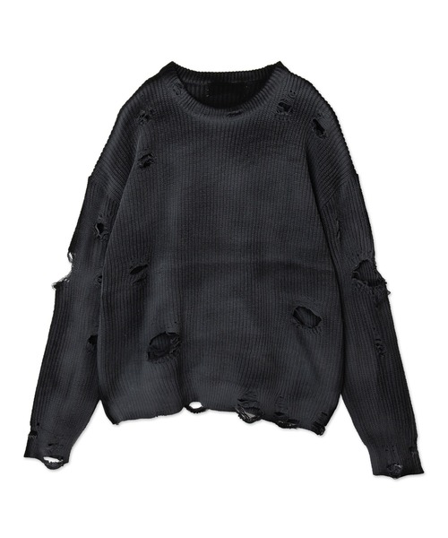 16AW LOOK1 DESTROYED OVER KNIT デストロイニット. セール】ブラッシュデストロイニット（ニット/セーター