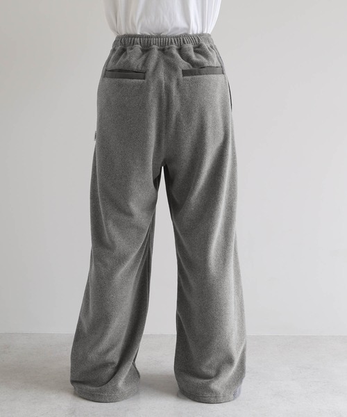 セール】ANMEエンブロイダリーロゴフリースロングワイドパンツ