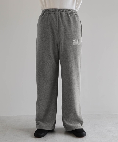 セール】ANMEエンブロイダリーロゴフリースロングワイドパンツ