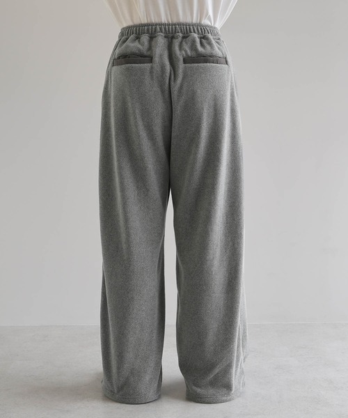 セール】ANMEエンブロイダリーロゴフリースロングワイドパンツ