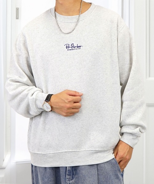 Burner（バーナー）の「【GROOVY STORE】ワンポイント刺繍裏起毛トレーナー（スウェット・メンズ・ライトブラック/ダークブルー/ホワイト系その他2/ブラック系その他2/ブラック/ホワイト/モカ/スミクロ/ダークネイビー/杢グレー/ブラック系その他3/ブラック系その他4/オフホワイト/ブラック系その他5/グレー系その他2/ブラウン/グレイッシュベージュ/パープル系/ホワイト系その他3/ブラック系その他6・LL/M/L）」の2枚目の写真