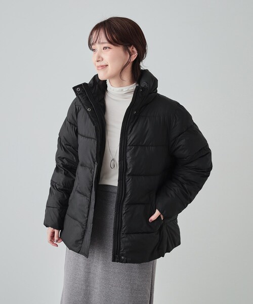 SHOO・LA・RUE（シューラルー）の「◆【洗える/撥水】中綿スタンドカラージャケット（その他アウター・レディース・ブラック/ダークグレー/オフホワイト・04/03/02/01）」の5枚目の写真