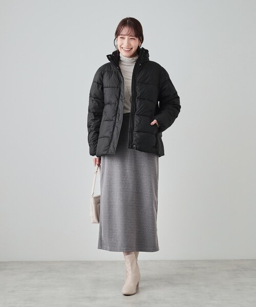 SHOO・LA・RUE（シューラルー）の「◆【洗える/撥水】中綿スタンドカラージャケット（その他アウター・レディース・ブラック/ダークグレー/オフホワイト・04/03/02/01）」の7枚目の写真