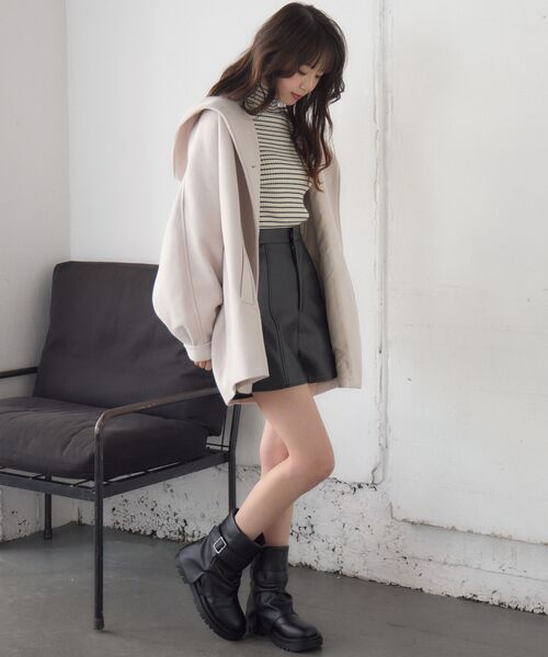 RETRO GIRL（レトロガール）の「Fウールフードミディコート（その他アウター・レディース・ダークブラウン/ナチュラル/ブルー・FREE）」の5枚目の写真