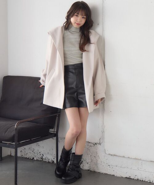 RETRO GIRL（レトロガール）の「Fウールフードミディコート（その他アウター・レディース・ダークブラウン/ナチュラル/ブルー・FREE）」の6枚目の写真