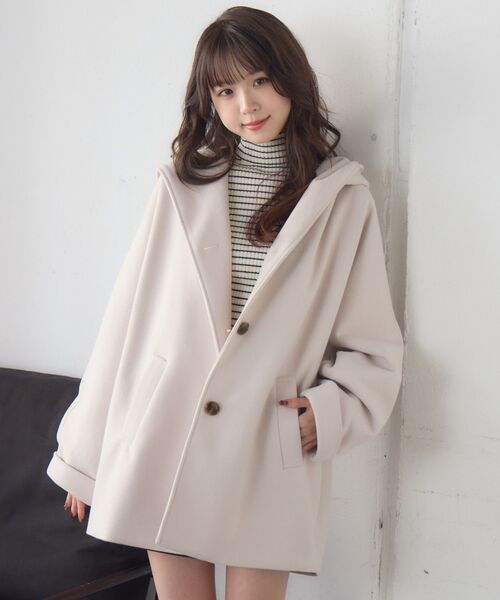 RETRO GIRL（レトロガール）の「Fウールフードミディコート（その他アウター・レディース・ダークブラウン/ナチュラル/ブルー・FREE）」の8枚目の写真