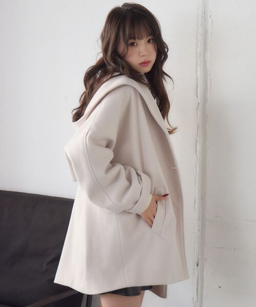 RETRO GIRL（レトロガール）の「Fウールフードミディコート（その他アウター・レディース・ダークブラウン/ナチュラル/ブルー・FREE）」の9枚目の写真