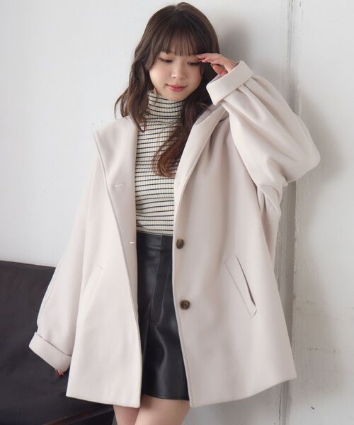 RETRO GIRL（レトロガール）の「Fウールフードミディコート（その他アウター・レディース・ダークブラウン/ナチュラル/ブルー・FREE）」の12枚目の写真