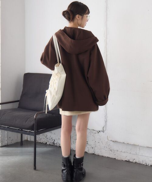 RETRO GIRL（レトロガール）の「Fウールフードミディコート（その他アウター・レディース・ダークブラウン/ナチュラル/ブルー・FREE）」の15枚目の写真