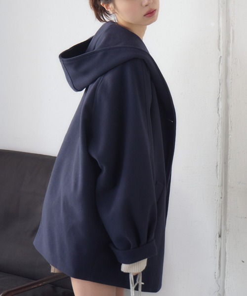 RETRO GIRL（レトロガール）の「Fウールフードミディコート（その他アウター・レディース・ダークブラウン/ナチュラル/ブルー・FREE）」の3枚目の写真