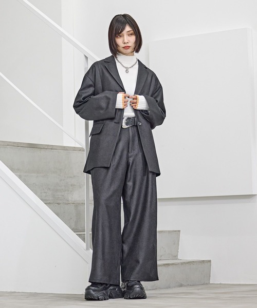 PAGEBOY(ページボーイ)の「<セットアップ対応>タックワイドスラックス(スラックス・レディース・ブラック/グレー/オートミール・FREE)」の9枚目の写真