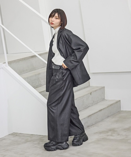 PAGEBOY(ページボーイ)の「<セットアップ対応>タックワイドスラックス(スラックス・レディース・ブラック/グレー/オートミール・FREE)」の13枚目の写真
