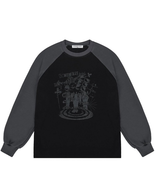 ACOVER（オコボ）の「A'GEM/9 × .kom 『ACOVER/オコボ』 Dreaming Raglan Overfit Long Sleeve /ドリーミングラグランオーバーフィットロングスリーブ（Tシャツ/カットソー・レディース・チャコールグレー/ライトグレー/ブラック・FREE）」の9枚目の写真