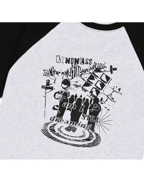 ACOVER（オコボ）の「A'GEM/9 × .kom 『ACOVER/オコボ』 Dreaming Raglan Overfit Long Sleeve /ドリーミングラグランオーバーフィットロングスリーブ（Tシャツ/カットソー・レディース・チャコールグレー/ライトグレー/ブラック・FREE）」の4枚目の写真