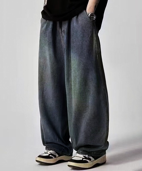 CALIFORNIA OUTFITTERS（カリフォルニア アウトフィッターズ）の「3-11B27 ヴィンテージ風 ワイド ウォッシュデニム（デニムパンツ・メンズ・ブルー/ブラック・M/L/XL/S）」の2枚目の写真